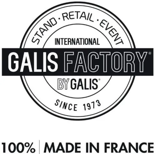 Galis Factory International By Galis Stand Retail Event Since 1973 100% Made In France est une marque déposée par ARAMIS