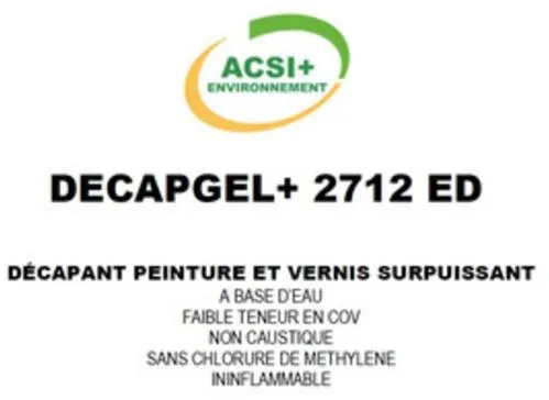 Acsi+ Environnement Decapgel+ 2712 Ed est une marque déposée par AMIANTE CONSEIL SOLUTION INGENIERIE PLUS (ACSI)