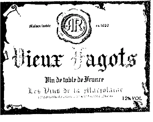 Vieux Fagots-Ar est une marque déposée par PHILIPPE RAOUX SAS (LVDLM)