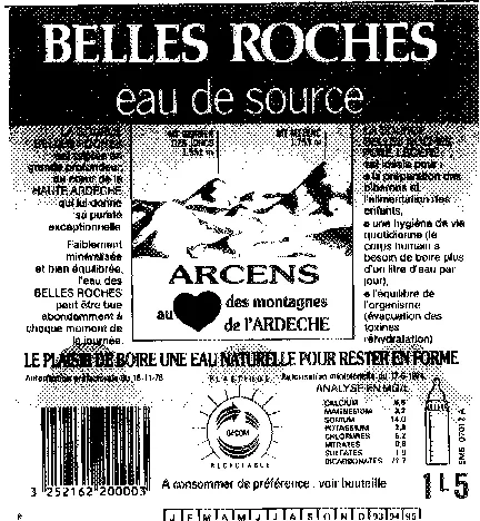 Belles Roches est une marque déposée par SOC D EXPLOITATION DES SOURCES ARCENS