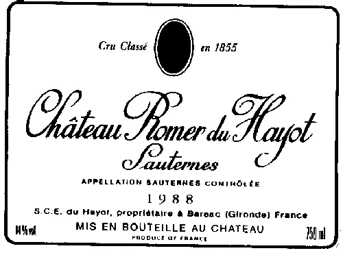 Chateau Romer Du Hayot est une marque déposée par SOC DES VIGNOBLES DU HAYOT