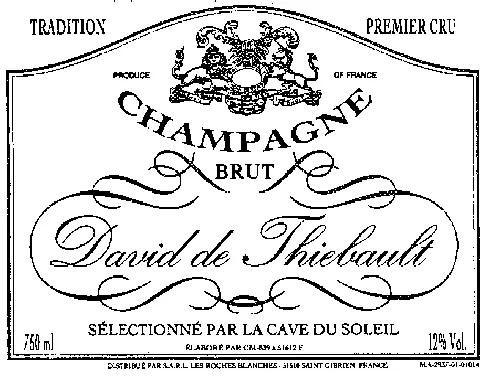 David De Thiebault est une marque déposée par CAVES DU VAL D OR