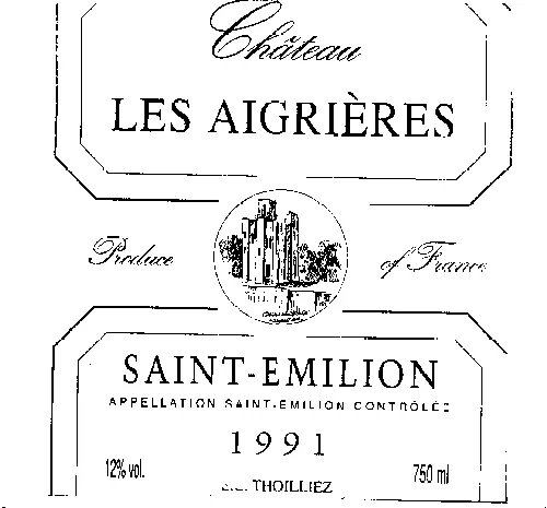 Chateau Les Aigrieres est une marque déposée par SOC CIV THOILLIEZ PUY RAZAC