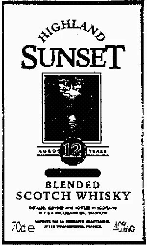 Highland Sunset Aged 12 Years est une marque déposée par GROUPE DISTILLERIE CLAEYSSENS "GDC WAMBRECHIES"