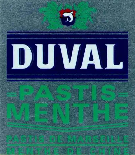 Duval Pastis Menthe Pastis De Marseille Menthe De Chine est une marque déposée par BACARDI FRANCE