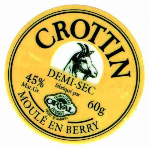 Crottin Demi-Sec Moule En Berry est une marque déposée par FROMAGERIE D ORVAL