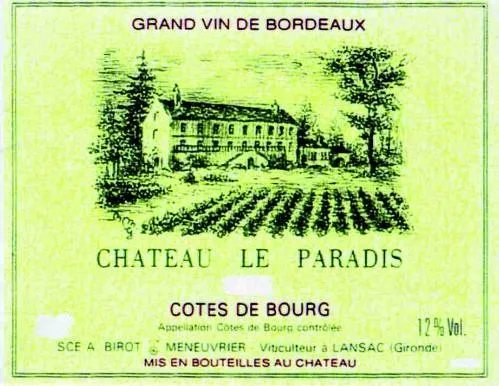 Chateau Le Paradis est une marque déposée par SCEA DES VIGNOBLES BIROT-MENEUVRIER