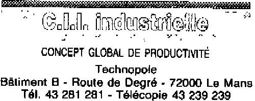 C.i.i. Industrielle est une marque déposée par CONCEPTION INGENIERIE INFORMATIQUE INDUSTRIELLE (CII INDUSTRIELLE)