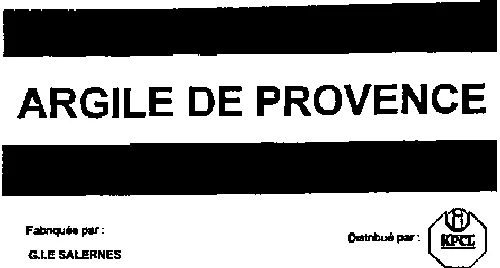 Argile De Provence Fabriquee Par G.i.e. Salernes Distribue Par: Kpcl est une marque déposée par IMERYS TABLEWARE FRANCE