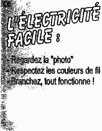 Ce L'electricite Facile : Regardez La "Photo" Respectez Les Couleurs De Fil Branchez, Tout Fonctionne ! est une marque déposée par SELCODIS