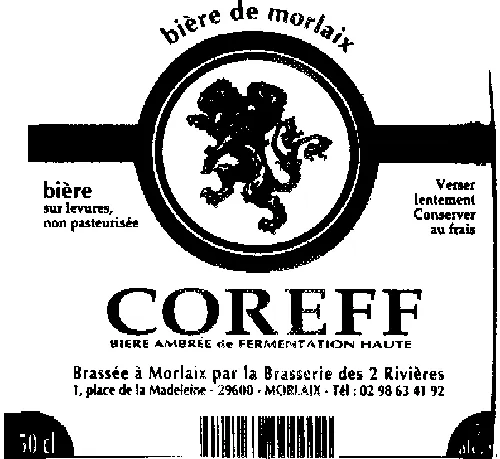 Coreff Biere De Morlaix Biere Ambree De Fermentation Haute est une marque déposée par COREFF