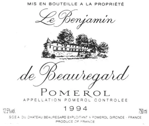 Le Benjamin De Beauregard est une marque déposée par SCEA DU CHATEAU DE BEAUREGARD