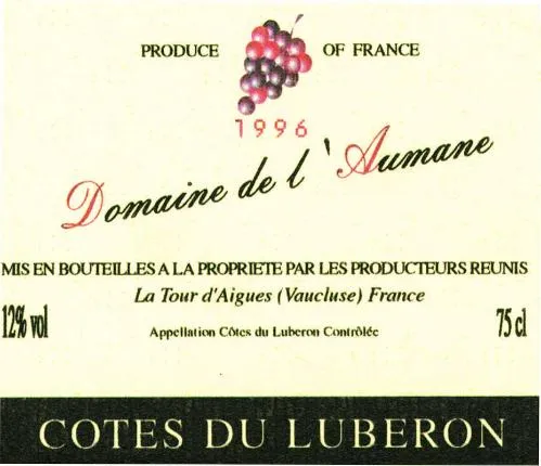 Domaine De L'aumane est une marque déposée par PARY JOEL