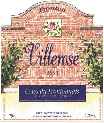 Villerose est une marque déposée par VIGNOBLES ARBEAU (ARBEAU-CLOS DE COUTINEL-CHAIS REUNIS)