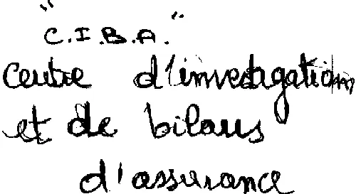 " C.i.b.a. " Centre D'investigation Et De Bilans D'assurance est une marque déposée par COHEN MICHEL