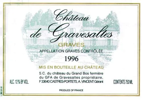 Chateau De Gravesaltes est une marque déposée par GFA DE GRAVESALTES