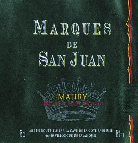 Marques De San Juan est une marque déposée par COMMERC ET DIFFUS VINS & VINS DOUX NATUR
