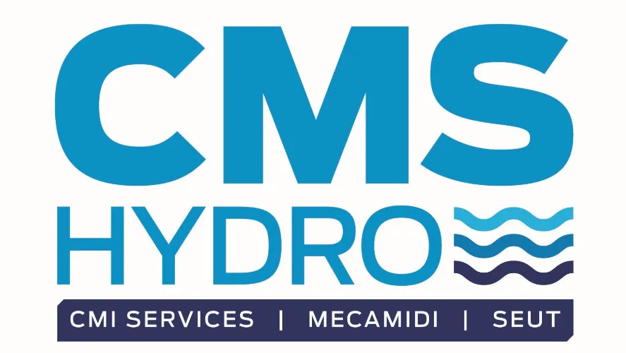 Voici le logo de la marque CMS HYDRO qui représente son identité graphique.