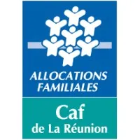 Voici le logo de la marque CAISSE D' ALLOCATIONS FAMILIALES DE LA REUNION (CAF 974) qui représente son identité graphique.