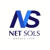 Voici le logo de la marque NET SOLS qui représente son identité graphique.