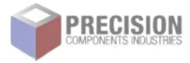 Voici le logo de la marque PRECISION COMPONENTS INDUSTRIES qui représente son identité graphique.