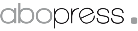 Voici le logo de la marque ABO PRESS qui représente son identité graphique.