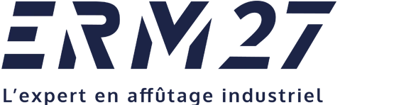 Voici le logo de la marque EDGE REALISATIONS MECANIQUES (ERM 27) qui représente son identité graphique.