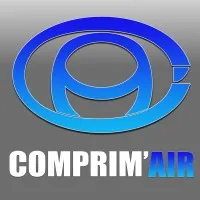 Voici le logo de la marque COMPRIM AIR qui représente son identité graphique.