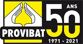 Voici le logo de la marque PROVIBAT M I qui représente son identité graphique.