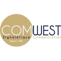 Voici le logo de la marque COMWEST (JULIEN PUBLICITE) qui représente son identité graphique.