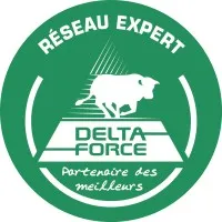 Voici le logo de la marque DELTA FORCE qui représente son identité graphique.