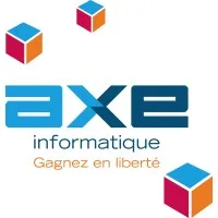 Voici le logo de la marque AXE INFORMATIQUE qui représente son identité graphique.