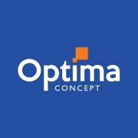 Voici le logo de la marque OPTIMA CONCEPT qui représente son identité graphique.