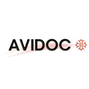 Voici le logo de la marque AVIDOC qui représente son identité graphique.