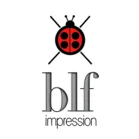 Voici le logo de la marque BLF IMPRESSION qui représente son identité graphique.