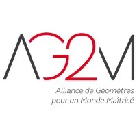 Voici le logo de la marque A.G.2.M GEOMETRES EXPERTS qui représente son identité graphique.