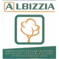 Voici le logo de la marque ALBIZZIA ESPACES VERTS qui représente son identité graphique.