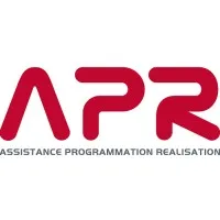 Voici le logo de la marque ASSISTANCE PROGRAMMATION REALISATION (APR) qui représente son identité graphique.