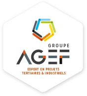 Voici le logo de la marque APPLICATION GENERALE ELECTRIQUE FONDIN (AGEF) qui représente son identité graphique.