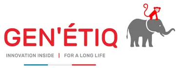 Voici le logo de la marque GEN'ETIQ qui représente son identité graphique.