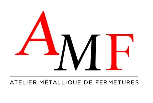 Voici le logo de la marque ATELIER METALLIQUE DE FERMETURES (AMF) qui représente son identité graphique.
