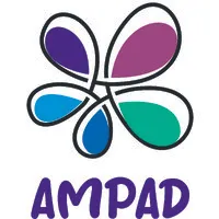 Voici le logo de la marque A M P A D qui représente son identité graphique.