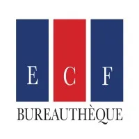 Voici le logo de la marque E.C.F.BUREAUTHEQUE (MAISON DE LA PRESSE) qui représente son identité graphique.