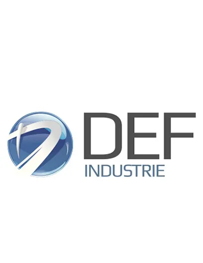 Voici le logo de la marque DEF INDUSTRIE qui représente son identité graphique.