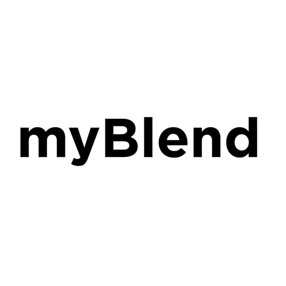 Voici le logo de la marque MY BLEND qui représente son identité graphique.