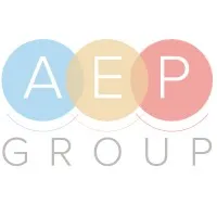 Voici le logo de la marque AEP GROUP qui représente son identité graphique.