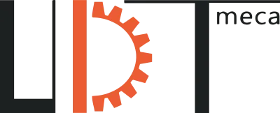 Voici le logo de la marque U.D.T MECA qui représente son identité graphique.