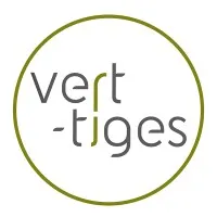 Voici le logo de la marque VERT-TIGES qui représente son identité graphique.
