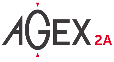 Voici le logo de la marque AGEX qui représente son identité graphique.