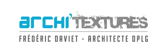 Voici le logo de la marque ARCHI'TEXTURES qui représente son identité graphique.